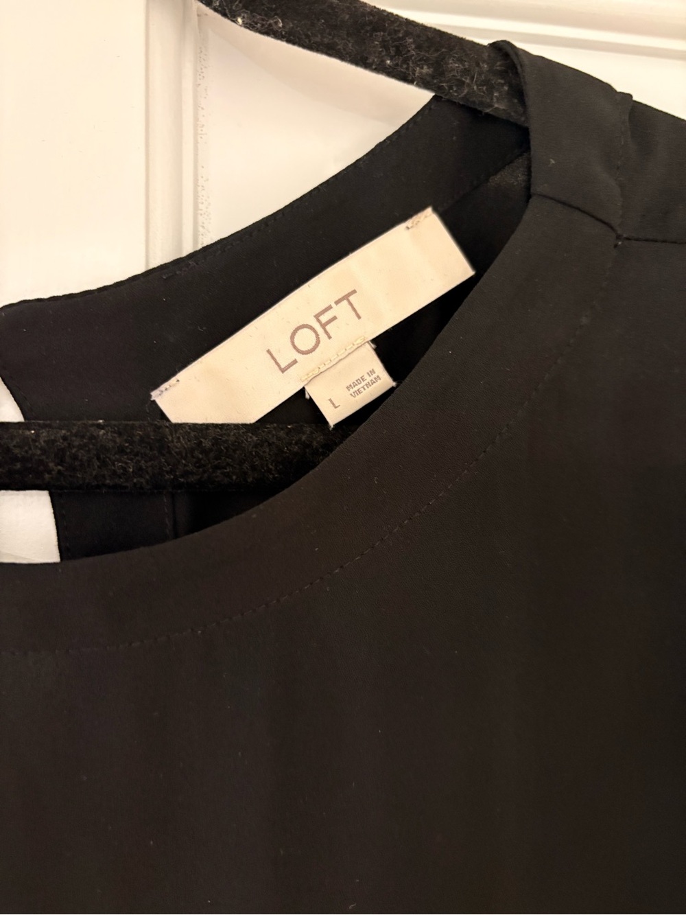LOFT Black Crewneck Blouse